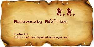Maloveczky Márton névjegykártya